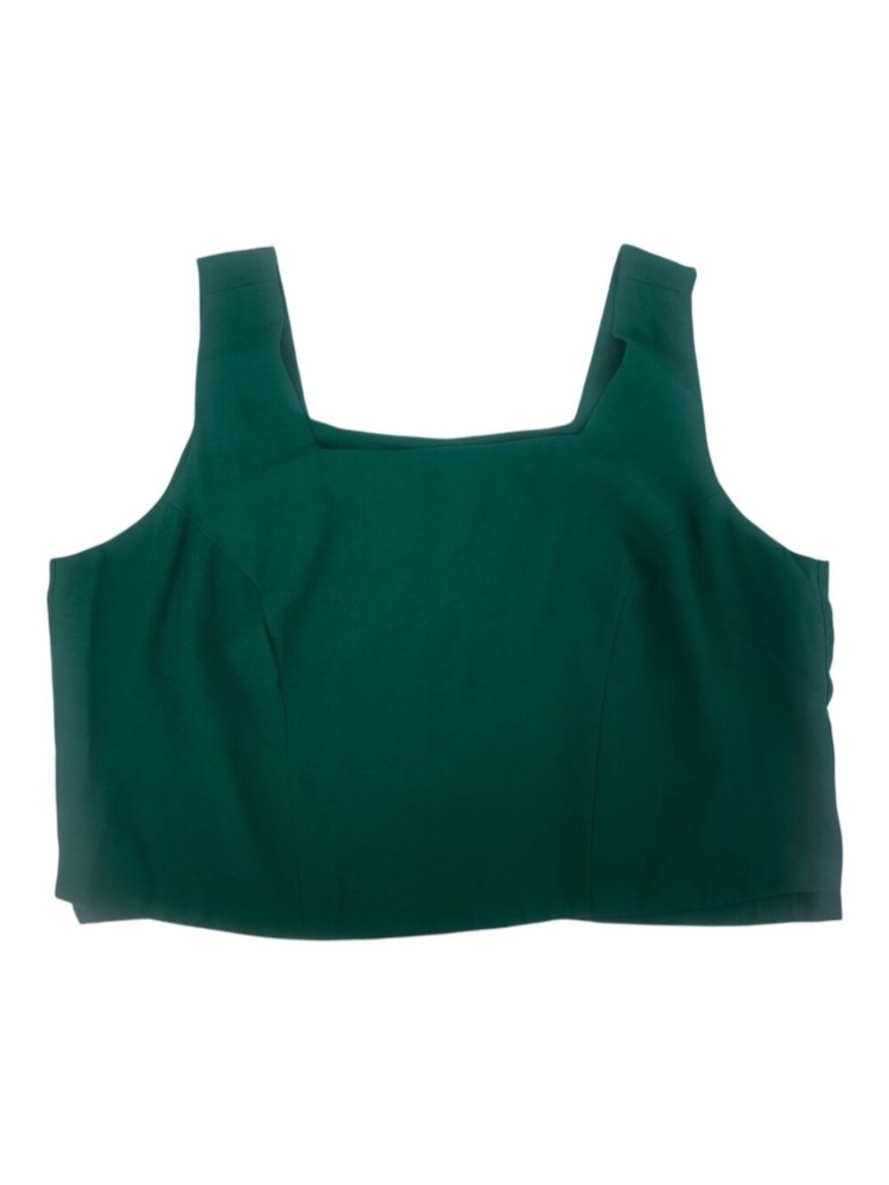 Intimatto Plus Size Crop Top 2X Emerald Green Square Neck Tank Blouse